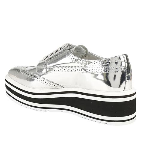 prada oxford shoes silver|Prada women's Oxford shoes.